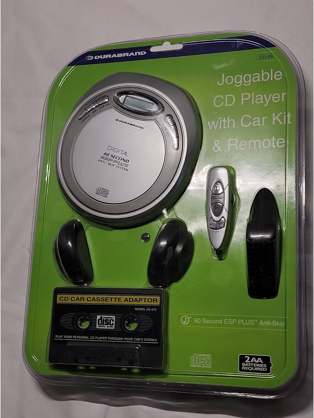 Vintage Durabrand Portable Cd Player (CD-895) With Car Kit And Remote NOS